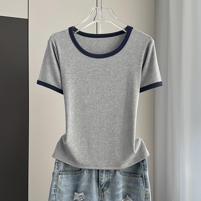 Spring Pile Collar Modal Short-sleeved T-shirt For Women