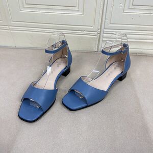
Lady Shoes foreign trade original single women's shoes genuine leather square toe solid color thick heel fashion new one-word buckle fashion sandals