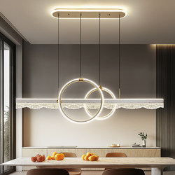 New Restaurant Chandelier, Creative Wave Ribbon Mountain and Moon Lamp, Modern Simple Cream Style Dining Table Bar Dining Room Lamp