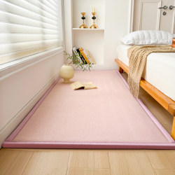 Ins-Style Cotton and Linen Carpet, Plain Color, High-End Bedside Rug, 2026 New Model, Japanese-Style Girls' Bedroom, Thickened Bedside Mat