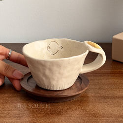 Vintage Rustic Pottery Hand-Painted Floral Bird Coffee Cup Ceramic Mug Japanese Latte Art Cup Gift