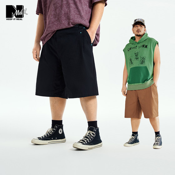 
NMAX large-size trendy men's clothing 25-year summer new casual contrast rivet decoration loose and comfortable five-point shorts