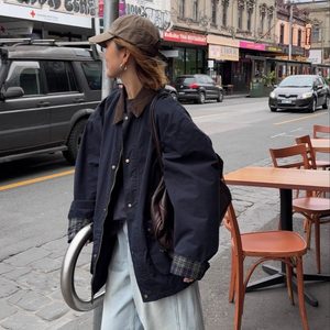 
iamstudio 8583 heavy industry old money style Barn style windbreaker jacket with pure cotton plaid lining