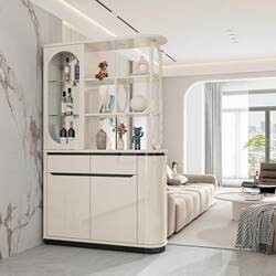 Light Luxury Modern Entrance Cabinet New Partition Cabinet Double-Sided Cream Style Storage Cabinet Shoe Cabinet Integrated Wall Wine Cabinet