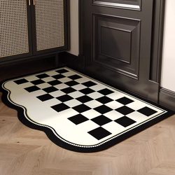 Leather Entrance Door Mat, Wipeable and Washable, Entryway Carpet, Non-Slip Foot Mat, High-End, Stain-Resistant Door Mat