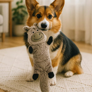 
Rabbit Cow Donkey Animal Pet Dog Training Toy Cat Teething Resistant Bite Making Sound Plush Toy Supplies