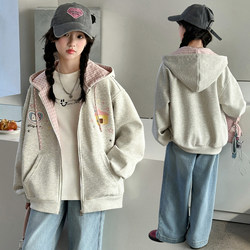 Girls' Jacket Spring and Autumn 2026 New Stylish Children's Hooded Jacket Big Kids Spring Casual Baseball Jacket Top