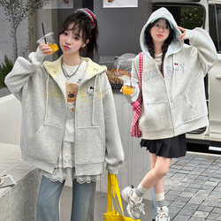 Girls' Jacket Spring and Autumn 2026 New Style Children's Hooded Sweatshirt Baseball Jacket Big Kids Spring Fashion Loose Top