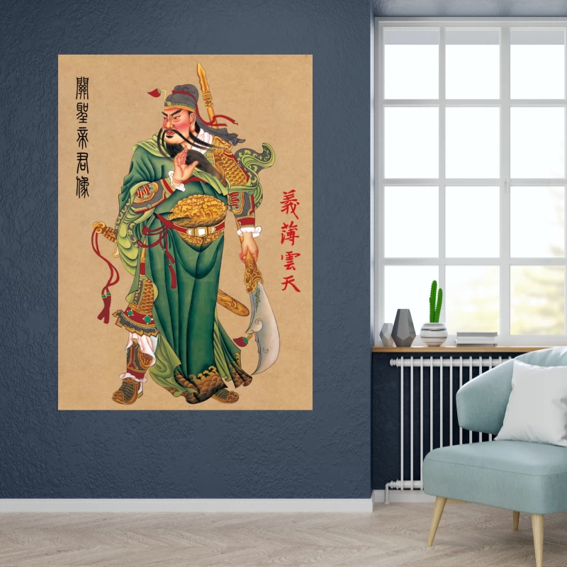 武聖関羽人物像 文房置物·案頭 鎮宅辟邪 開運風水 招財 工芸品