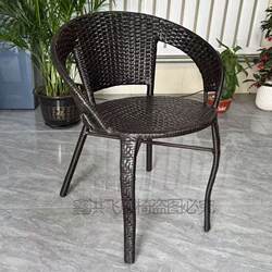 Outdoor Woven Rattan Chair for Home Use, Suitable for Elderly, Courtyard, Balcony, Leisure Single Armchair with Backrest