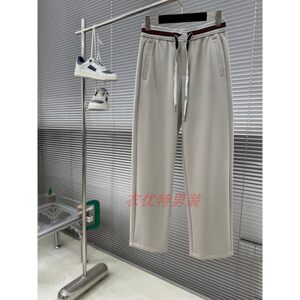 
2026 Spring and Summer Straight Leg Youth Pants Outdoor Lace Elastic Waist Casual Pants Men's Slim Korean Style All-Match Pants Trousers