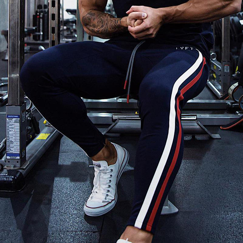 肌肉健身长裤跑步运动裤男兄弟秋冬健身房锻炼训练修身收口小脚裤