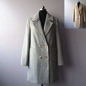 
Autumn and winter new foreign trade women's clothing Korean style simple and fashionable loose and slim mid-length woolen coat jacket for women