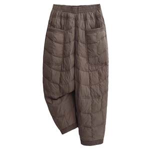 Fashionable qi down cotton pants Women wearing winter commute simplicity plus cotton casual hallen pants thin mother trousers
