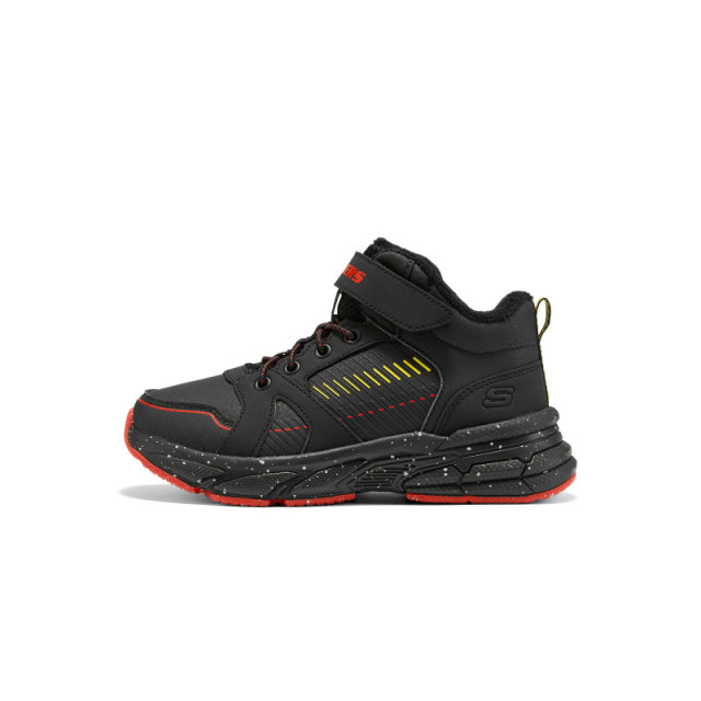 Skechers boys' comfortable, warm and velvet outdoor sports high-top black velvet boots 405339L