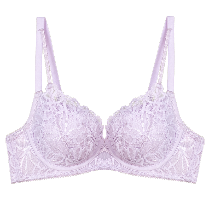 Small Breasts Look Bigger Push Up Bra Women S Thin Purple New Lace Soft Steel Ring Sexy Bra Set