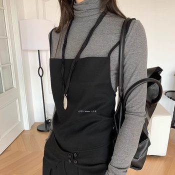 
L girl waitmore woolen suspender layered with Korean autumn and winter vest back strap 620125