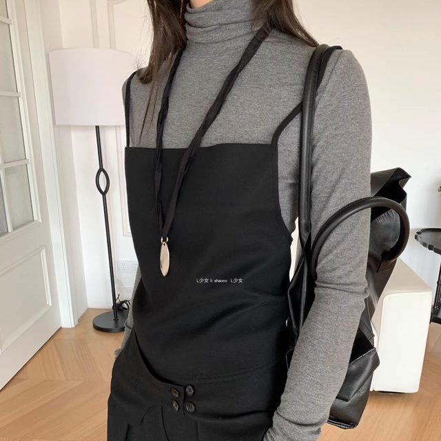 
L girl waitmore woolen suspender layered with Korean autumn and winter vest back strap 620125