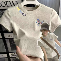 2026 New Style Girls' Short-Sleeved T-Shirt Pure Cotton Versatile Summer Top for Kids and Young Girls Summer Clothing