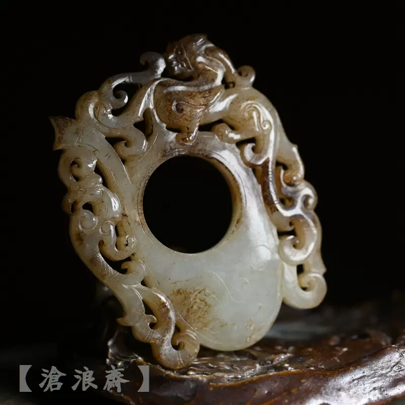 天然玉石 和田玉 古玉老玉 中国古代の美女 彫り 玉佩