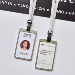 Dezhi New Energy Vehicle Work Badge Aito Wenjie Car Aluminum Alloy Sales Badge Hanging Tag Mobile Phone Experience Store Aluminum Alloy Card Holder