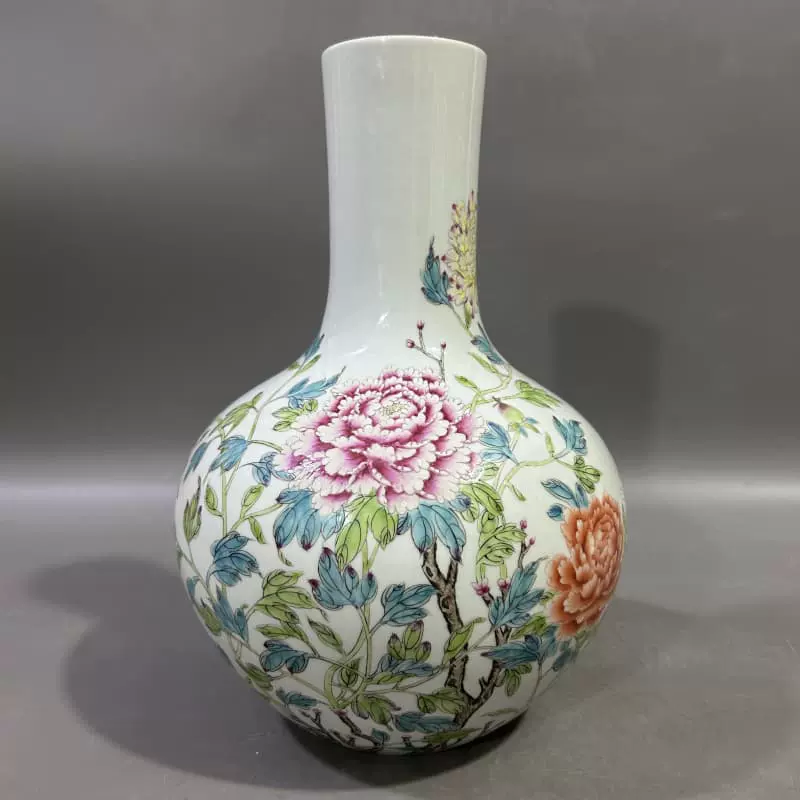 花と鳥のデザイン陶磁器花瓶　雍正御製　2瓶 花と鳥のデザイン陶磁器花瓶 雍正御製 2瓶