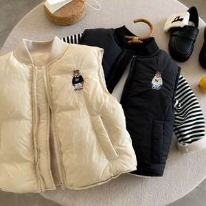 
Children's cotton vest boys 2024 winter vest children's inner and outer vest baby bear vest women's quilted