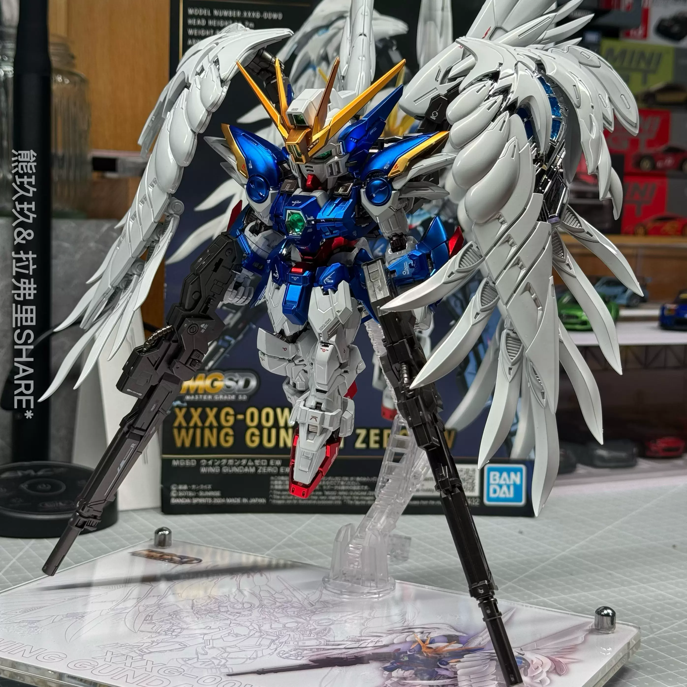 自卫队模型 收藏 自制高达模型收纳盒（不含模型） MG卡版飞翼，收藏党必备神器！_