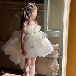 Girls Princess Dress Summer New Style Kidsren's Suspender Tutu Skirt Girl Big Tail Dress Sweet Dress