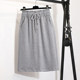 Mid-length elastic cross-covering skirt for women 2023 autumn new high-waisted lace-up A-line skirt casual sports long skirt
