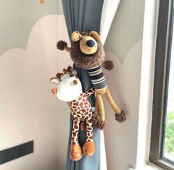 Cartoon Curtain Ties, a Pair of Animal Figurines, Curtain Decoration Accessories, Children's Room Ornaments, Quirky Gifts
