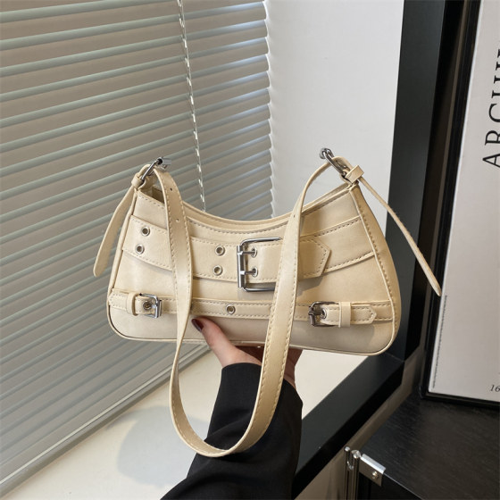 
Trendy and cool hot girl small bag 2025 spring and summer new women's bag personalized motorcycle style retro versatile single shoulder crossbody bag