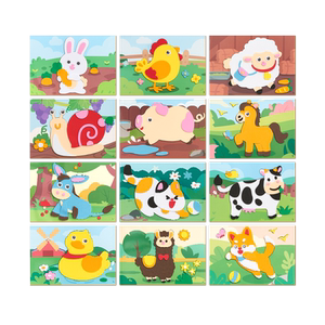 Children's sticker book puzzle toy handmade DIY girl 3 to 6 years old 4 1 kindergarten three -dimensional 3D paste painting