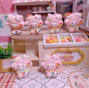 
Customized cartoon cake lamb diy handmade cream glue refrigerator magnet hairpin hair rope resin accessories pendant material