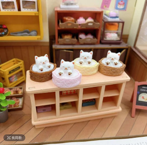 
Customized three-dimensional kitten rice ball simulation food toy cartoon DIY cream glue resin accessories desktop hanging ornaments material