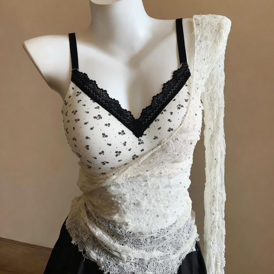 
Floral lace underwear for women with small breasts, push-up and anti-sagging modal Japanese style sweet style girly bra