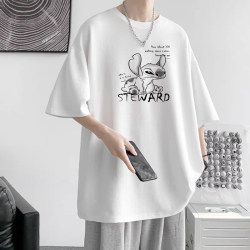 Ice Silk Short-Sleeve T-Shirt for Men, Five-Quarter Sleeves, Spring and Summer Fashion Men's Clothing, American Style Thin Top, Loose Fit, Trendy Clothes ins
