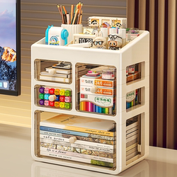 Drawer-Type Desktop Storage Box for Stationery, Books, Office Workstation Organization, Multi-Layer Cosmetics Storage Rack