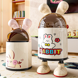 Trash Can for Living Room, Large Capacity, 2025 New Model, Bedroom, Light Luxury, High-End, Good-Looking, with Wheels, Flip-Top Wastebasket