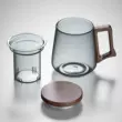 Cốc thủy tinh tách nước trà gia đình, văn phòng chịu nhiệt độ cao Cốc nước uống borosilicat cao có nắp, trà xanh, trà thơm, tách trà chén dĩa thủy tinh ấm chén thuỷ tinh 