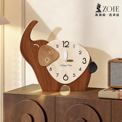 Elephant Vintage-Style Clock Living Room Desktop Clock Ornament Creative Cartoon Silent Wall Clock 2025 New Model