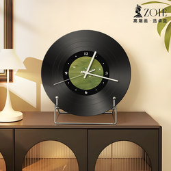 Medieval-Style Vinyl Record Clock for Living Room Display, Desktop Clock, 2025 New Model, Creative Silent Wall Clock