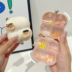 Cartoon Pill Box, Portable Large-Capacity Pill Box, Portable Medicine Box, Pill Dispenser, Small Medicine Box, Cute and Creative