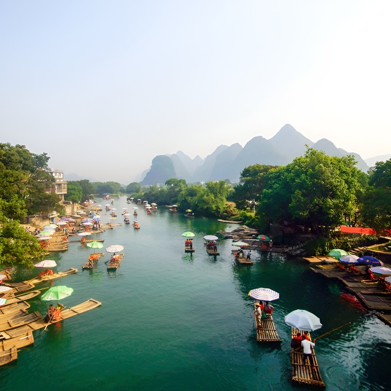 【8人小团】桂林旅游纯玩团阳朔龙脊5天4晚漓江遇龙河竹筏五日游