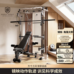 Head Hyde Mirror Exercise Machine for Small Birds, Smith Rack, Bench Press, Squat Rack, Comprehensive Fitness Equipment, Multifunctional for Home Use