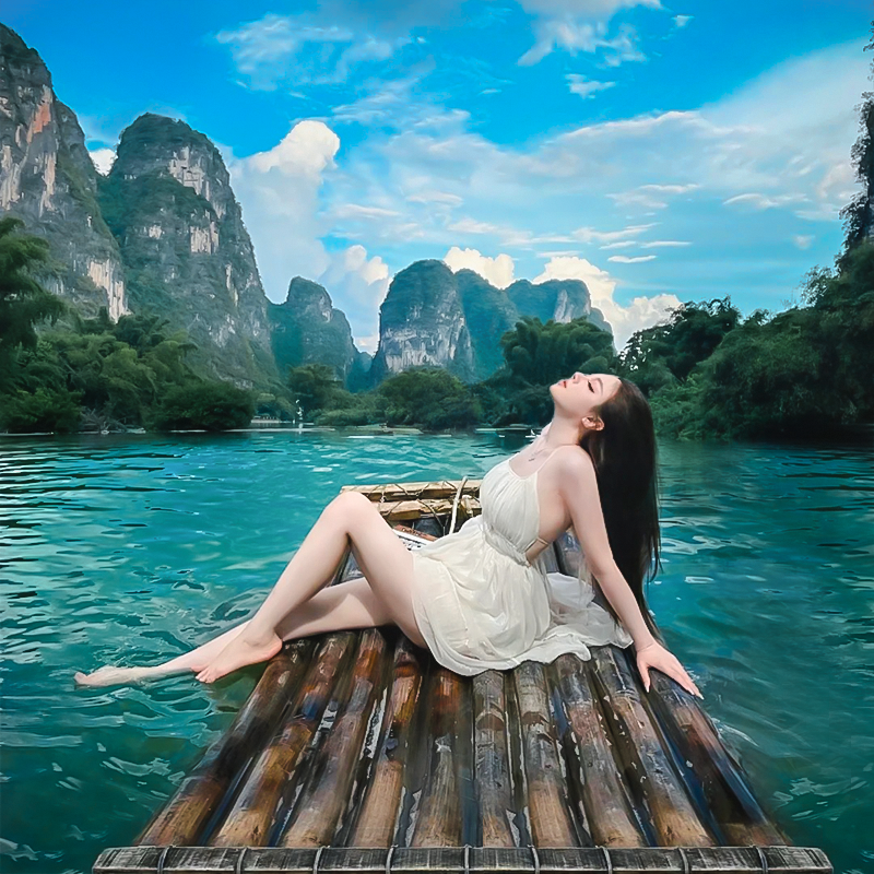 【一家一团】桂林阳朔一日游包车千里江山图兴坪20元遇龙河漂流