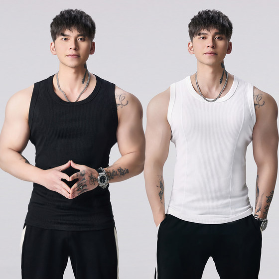 GD heavy pound 300g sleeveless showed vest men's summer sports leisure fitness training hill shoulder T -shirt bottoming clothes