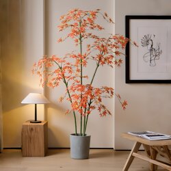 Simulated Green Plant Red Maple Tree Bonsai Scandinavian Classy Accessible Luxury Living Room Sofa Decoration Internet Celebrity Indoor Floor-Standing Fake Tree