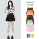 Women's spring and summer new A-line elastic high-waist short skirt anti-exposure skirt sports skirt
