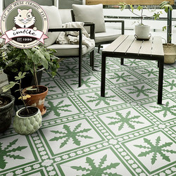 Nordic Fresh Green Floral Tiles for Homestay Kitchens, Bathrooms, and Balconies, Non-Slip Geometric Wall and Floor Tiles 300*300
